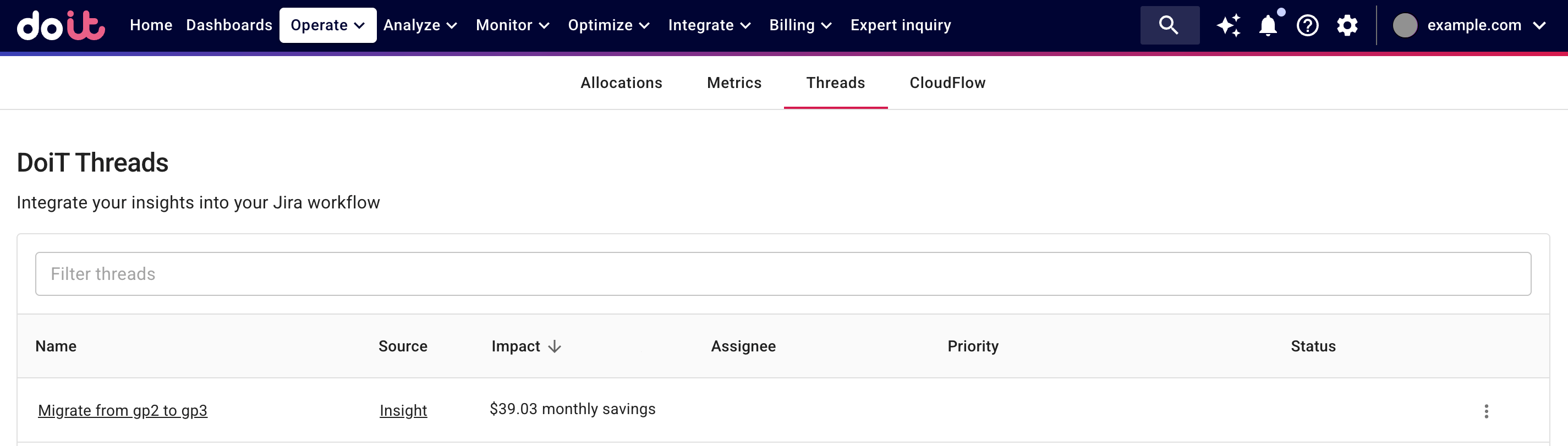 The DoiT Threads page