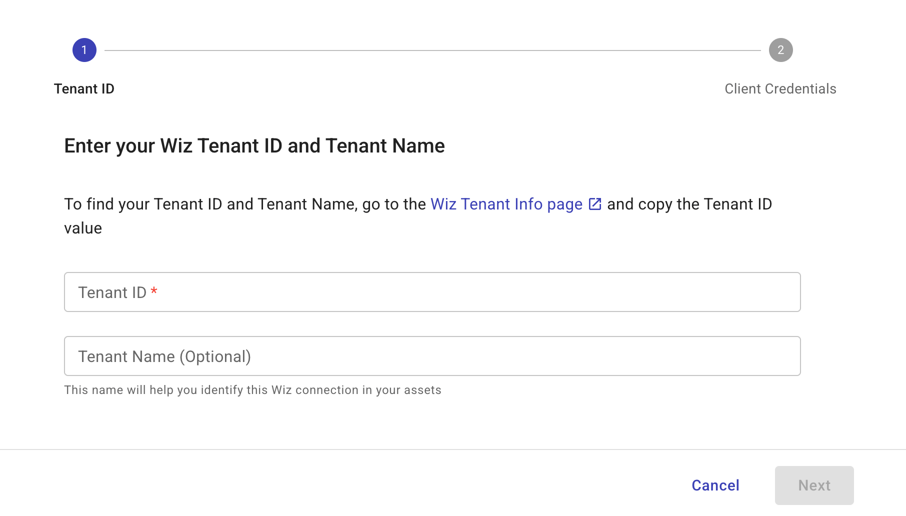 The Wiz connection wizard