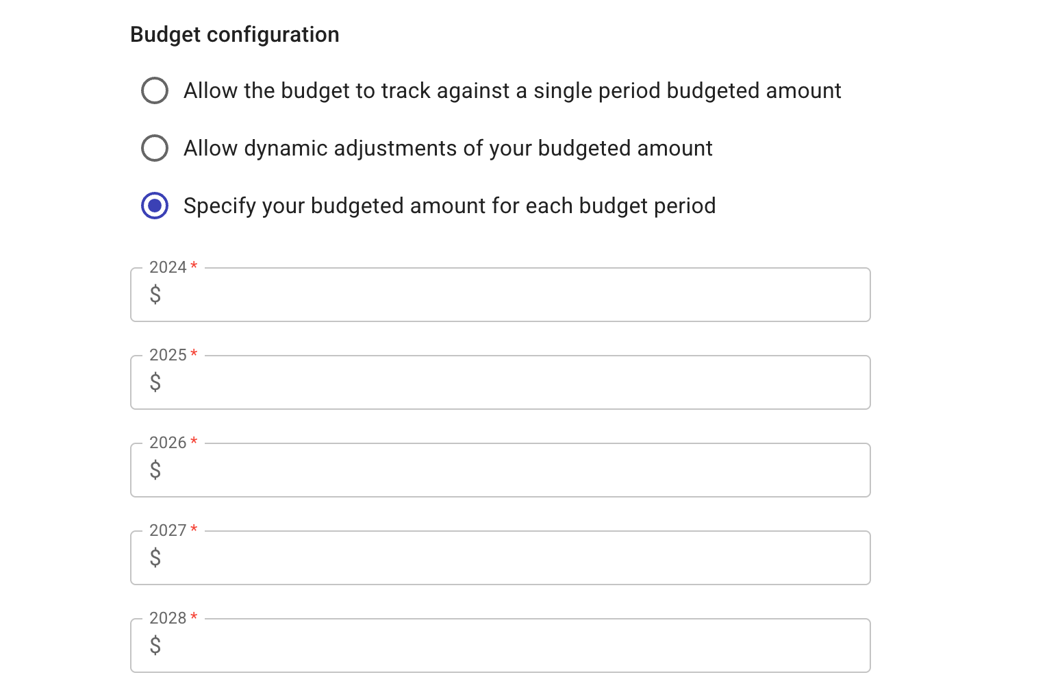 Budget seasonality