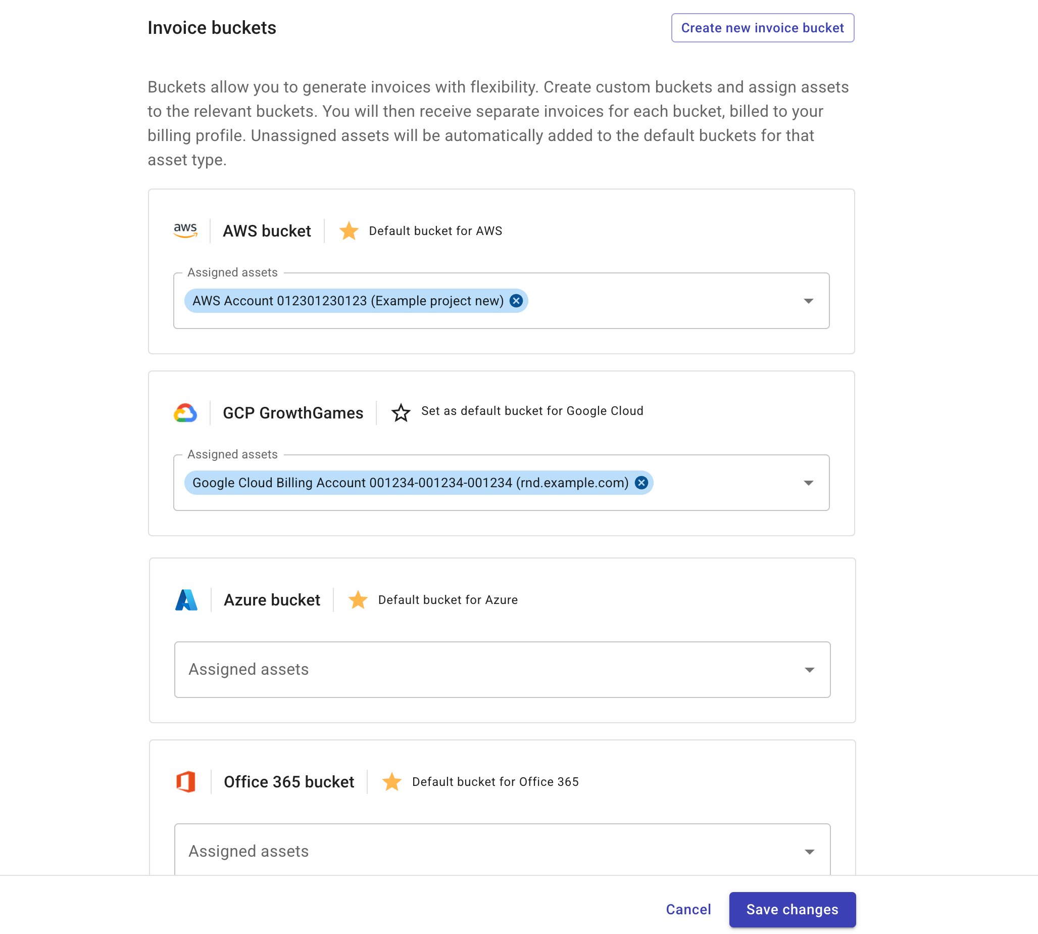 The options for custom bucketing.