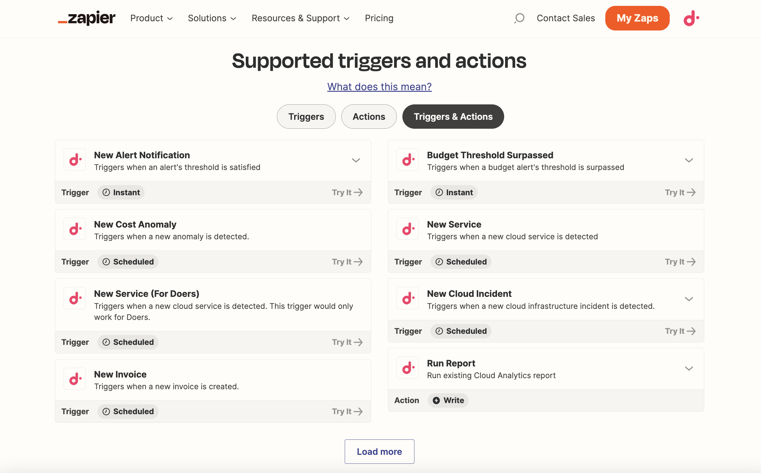 Select a DoiT trigger