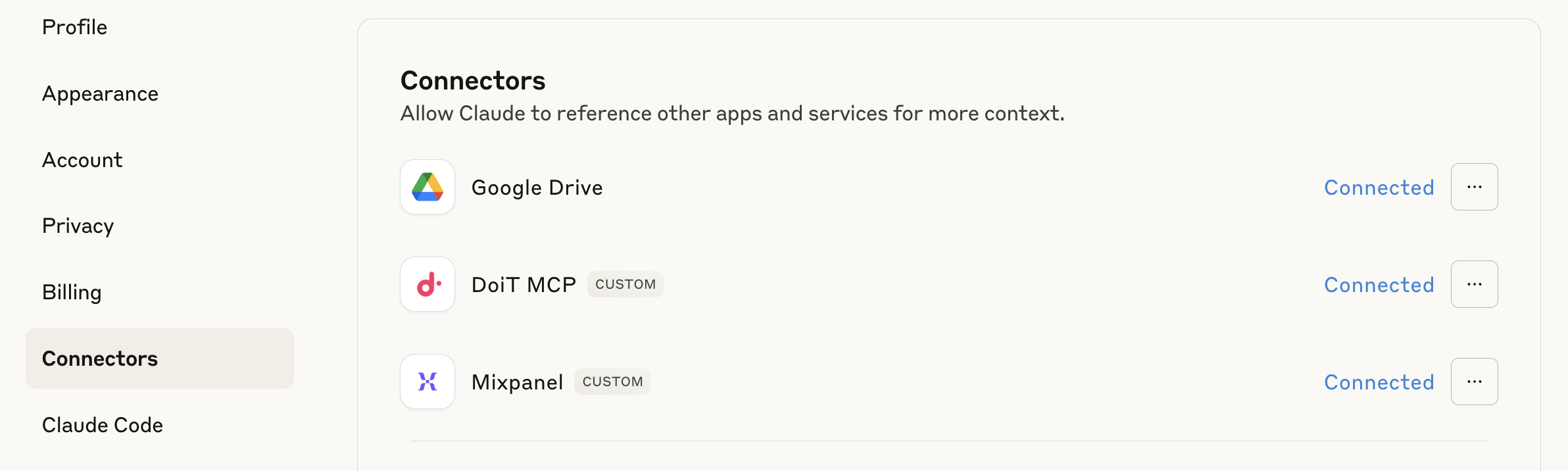 Connected to the DoiT MCP server