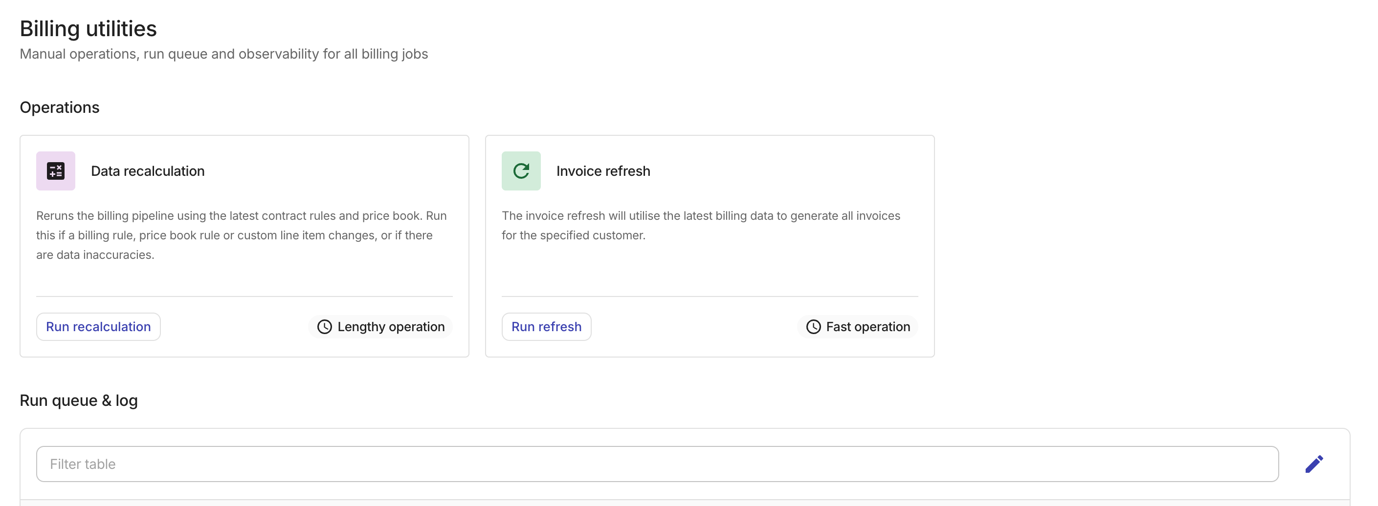 Billing utilities