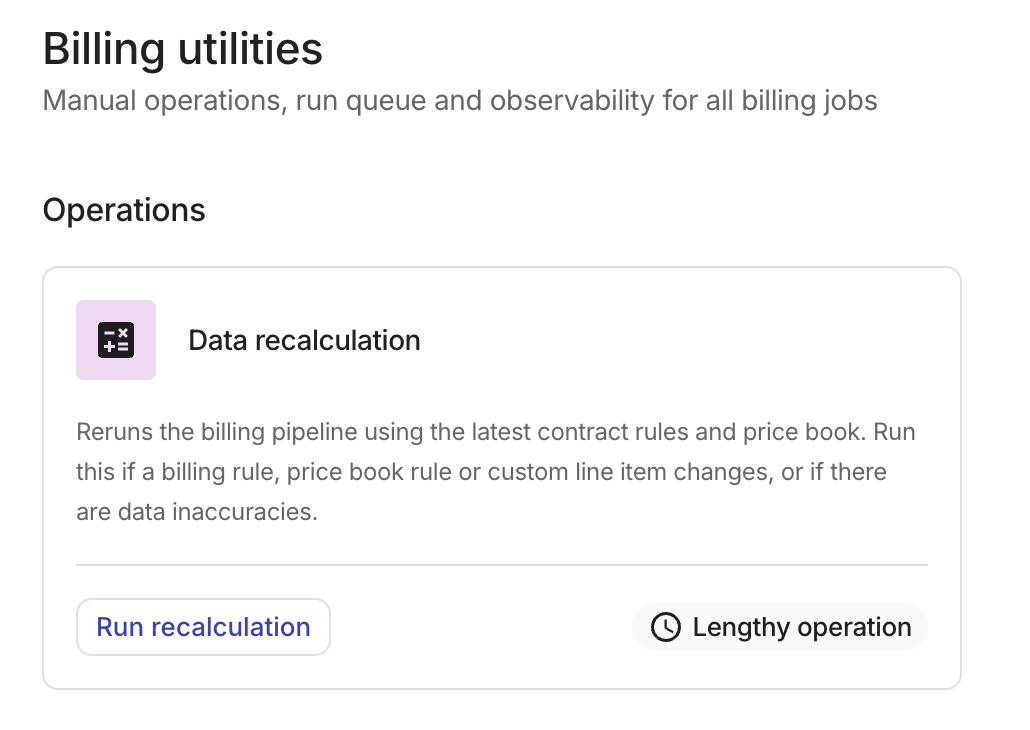 Billing utilities