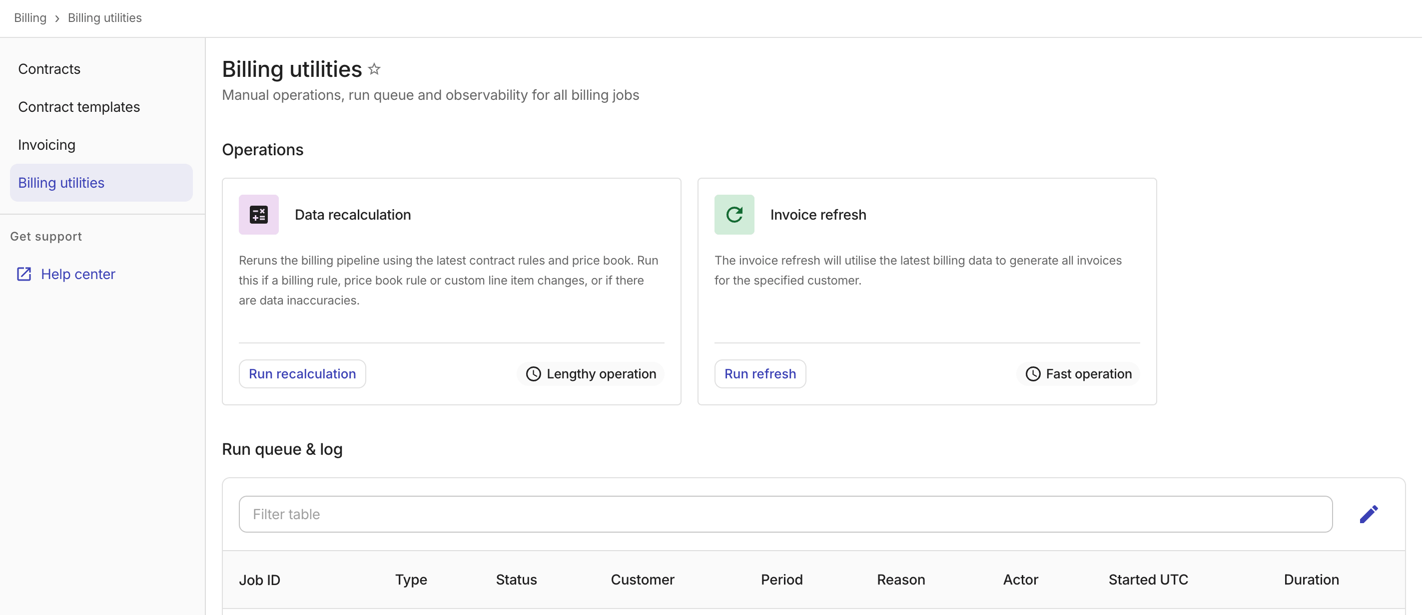 Billing utilities