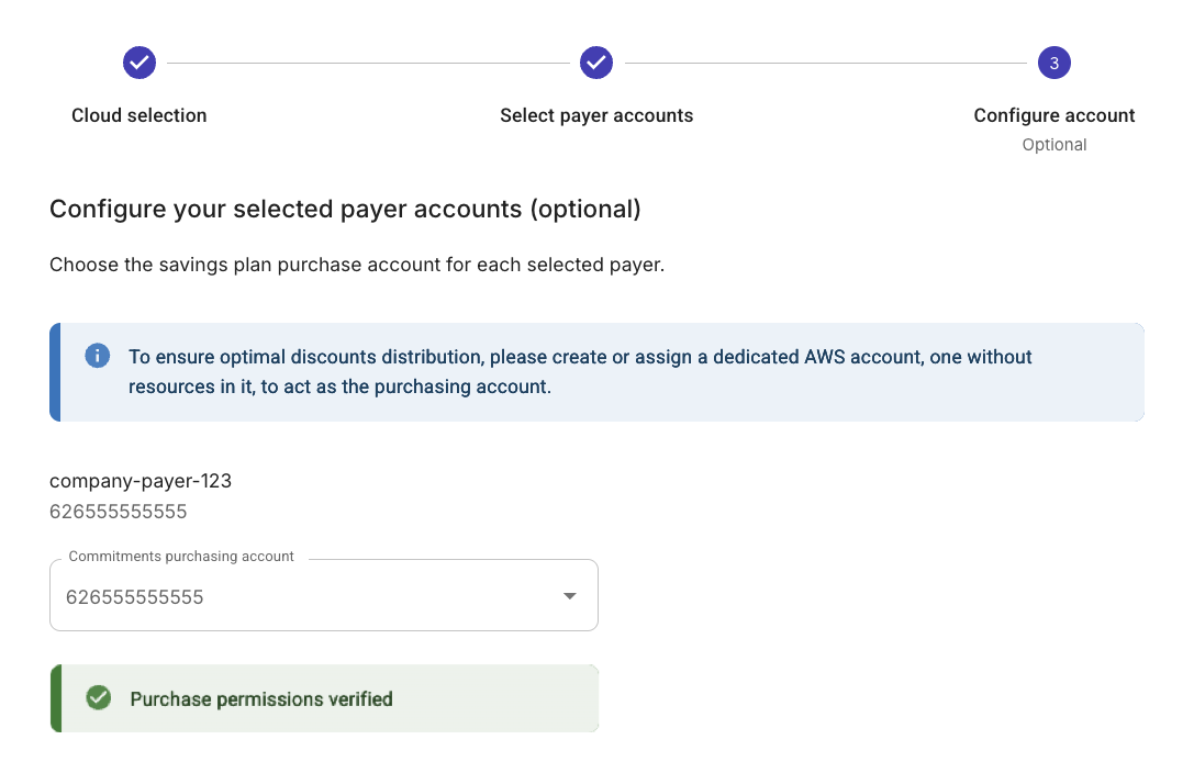 Configure payer accounts