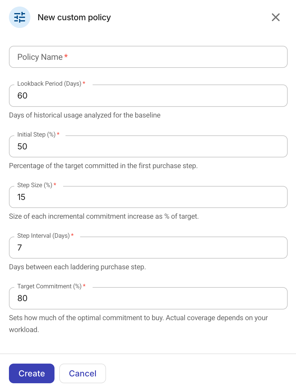 Create a custom policy