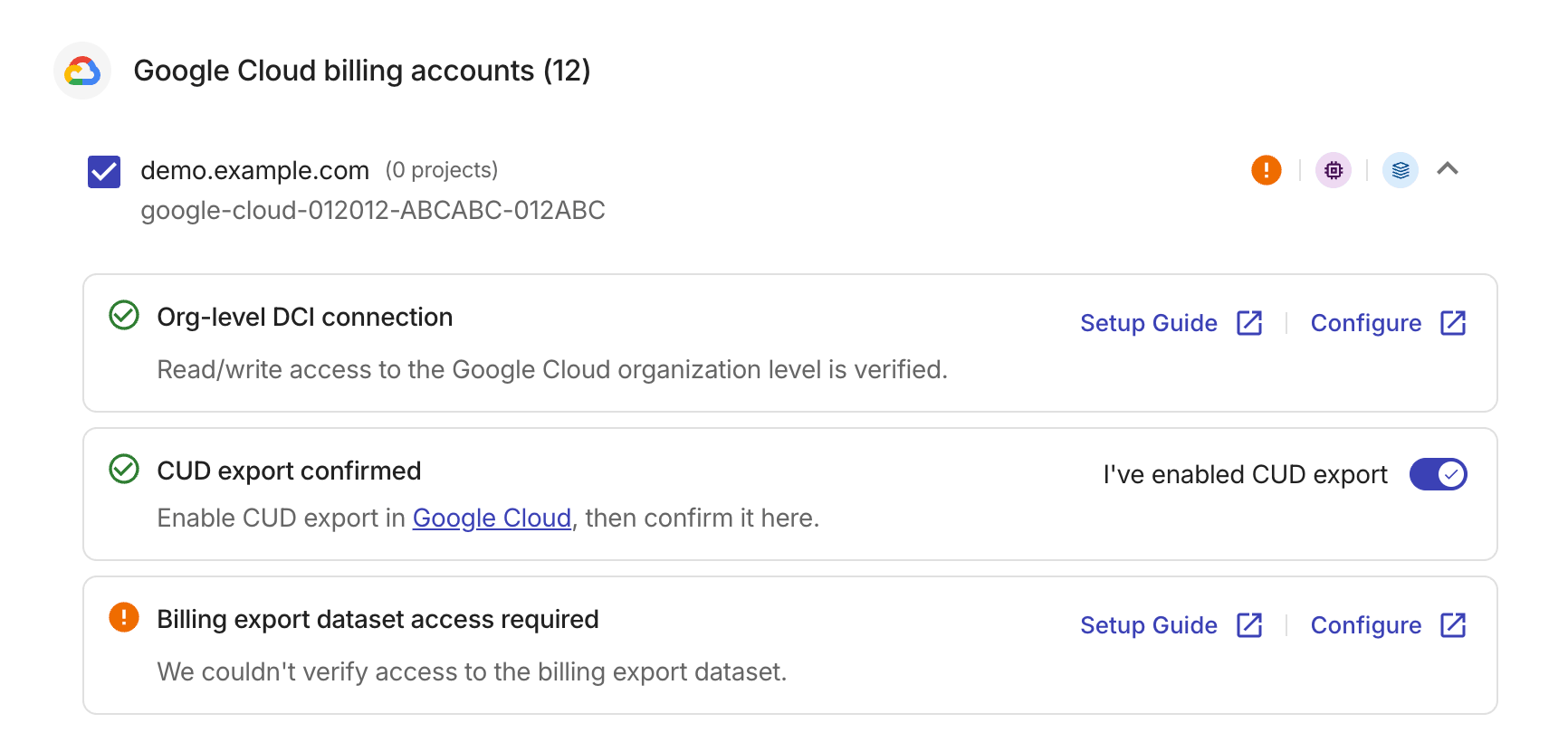 Google Cloud billing account health checks