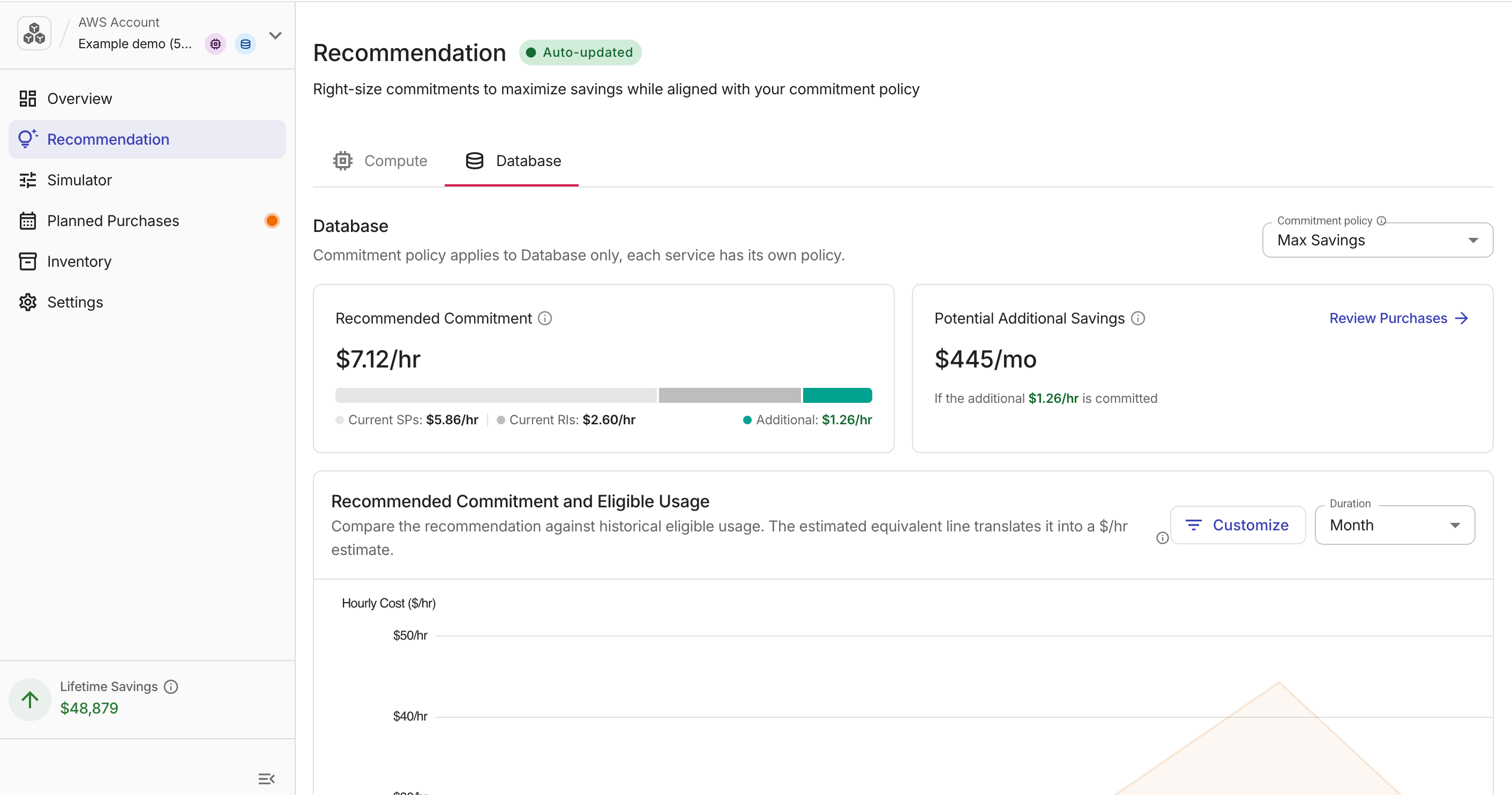 Recommendation tab overview