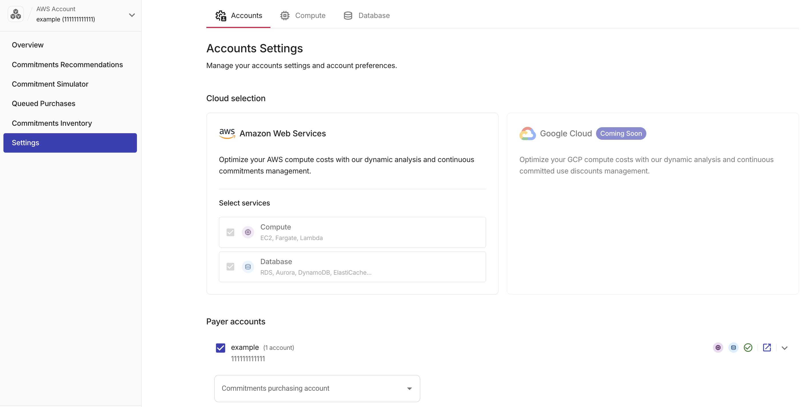 Settings tab